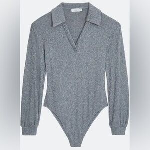 ONIA // SZ LG // Polo Bodysuit - Medium Grey // NWOT // Retail $125